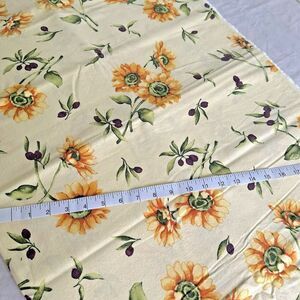 Vtg Sunflower Fabric Quilting Cotton Fall Autumn Outdoors Sewing Yellow 2 1/3yd